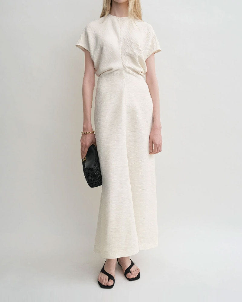 Women's Crinkled Viscose Blend Maxi Dress White / L Women's Crinkled Viscose Blend Maxi Dress White / L