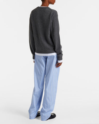 Layered Grey Cashmere Sweater for Modern Ivy League Aesthetics