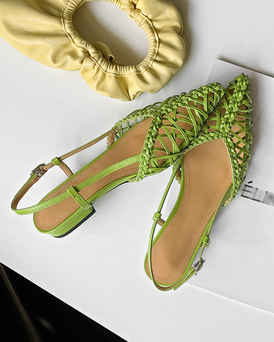 Woven Comfortable Slingback Braided Flat Sandals