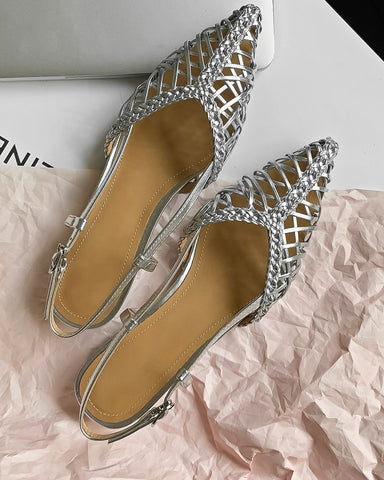 Woven Comfortable Slingback Braided Flat Sandals