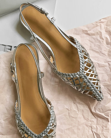 Woven Comfortable Slingback Braided Flat Sandals