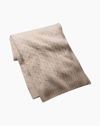 Cable-Knit Cotton Throw Blanket