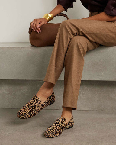 (Pre-sale)Leopard-Print Calf Hair Loafers