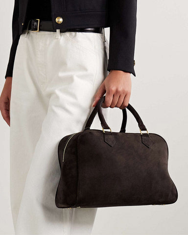 (Pre-sale)Medium Suede Tote Bag - Dark Brown