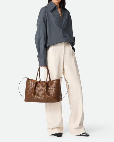 The Reversible Intrecciato Tote in Silky Calf Leather
