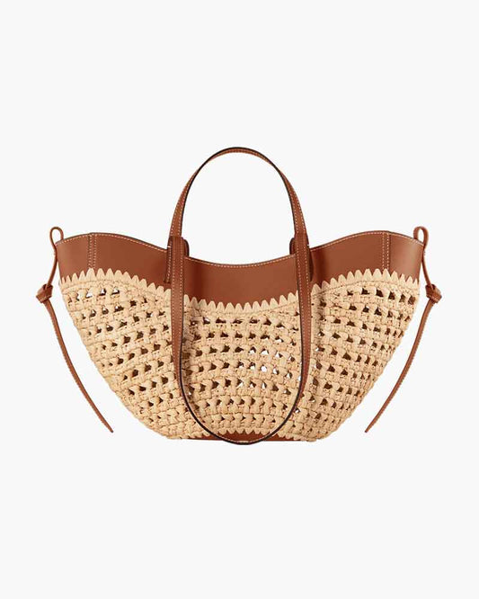 Women's Chic Mini Raffia Top Handle Bag