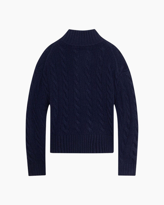 Women's Cable knit Half Zip Sweate