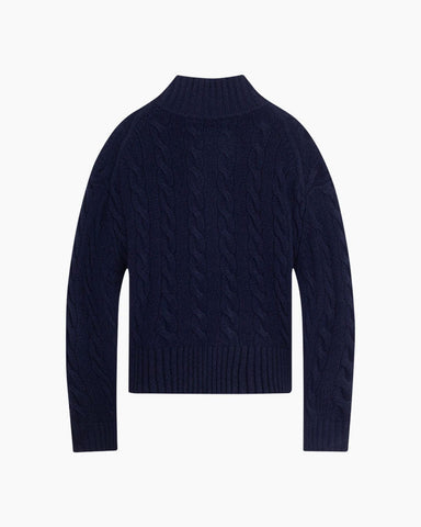 Women's Cable knit Half Zip Sweate