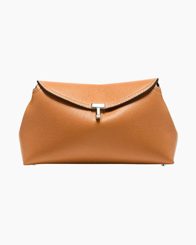 Women’s Elegant T-Lock Leather Clutch Bag