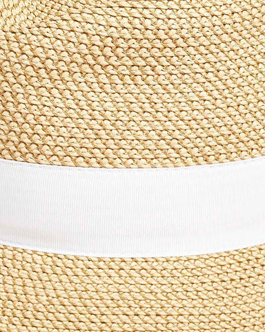 Natural Woven Straw Fedora Hat for Summer