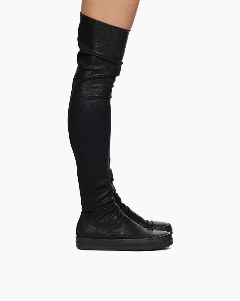 Black Hollywood High Sock Sneaks Tall Boots