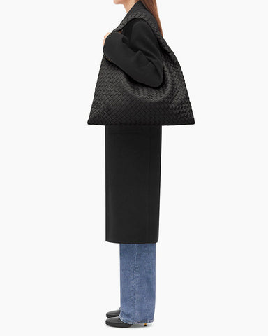 Women's Large Hop Intrecciato Leather Shoulder Bag