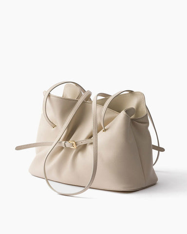 Small Soft Nappa Leather Bag with Buckle Detail