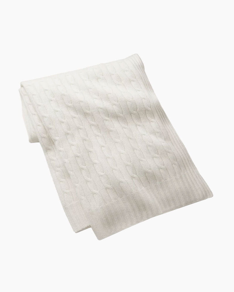Cable-Knit Cotton Throw Blanket