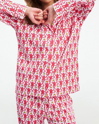 Monkey Polo Pajamas Long Style