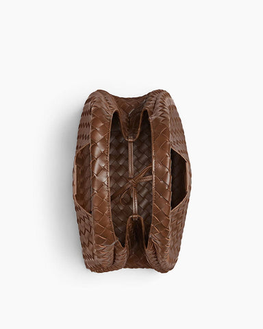 Large Intrecciato Leather Hobo Shoulder Bag