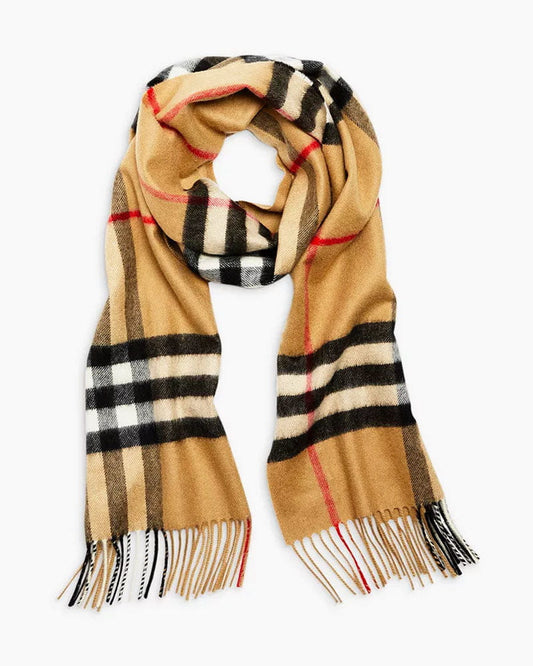 Women's Plaid Wool Shawl Winter Warmth