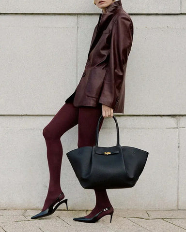 Women's New York Belted Leather Tote Bag