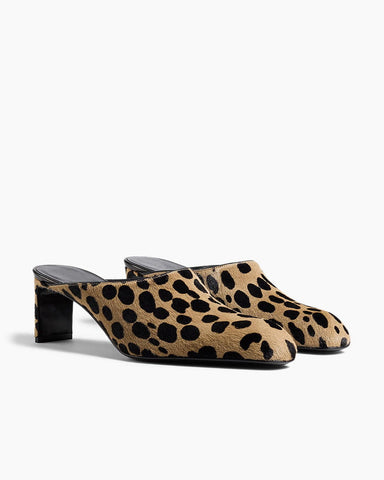 (Pre-sale)Leopard Print Calf Hair Mules