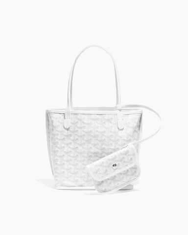 Mini Reversible Leather Canvas Tote Bag