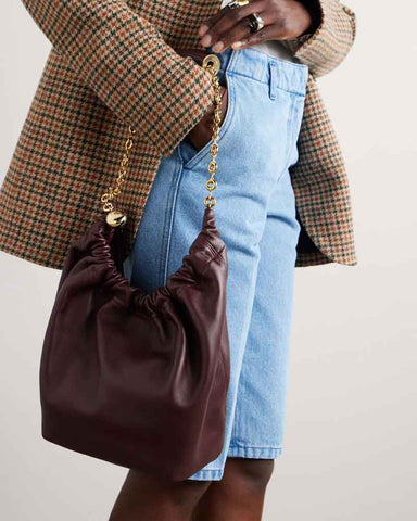 Small Burgundy Nappa Bag for Artful City Living