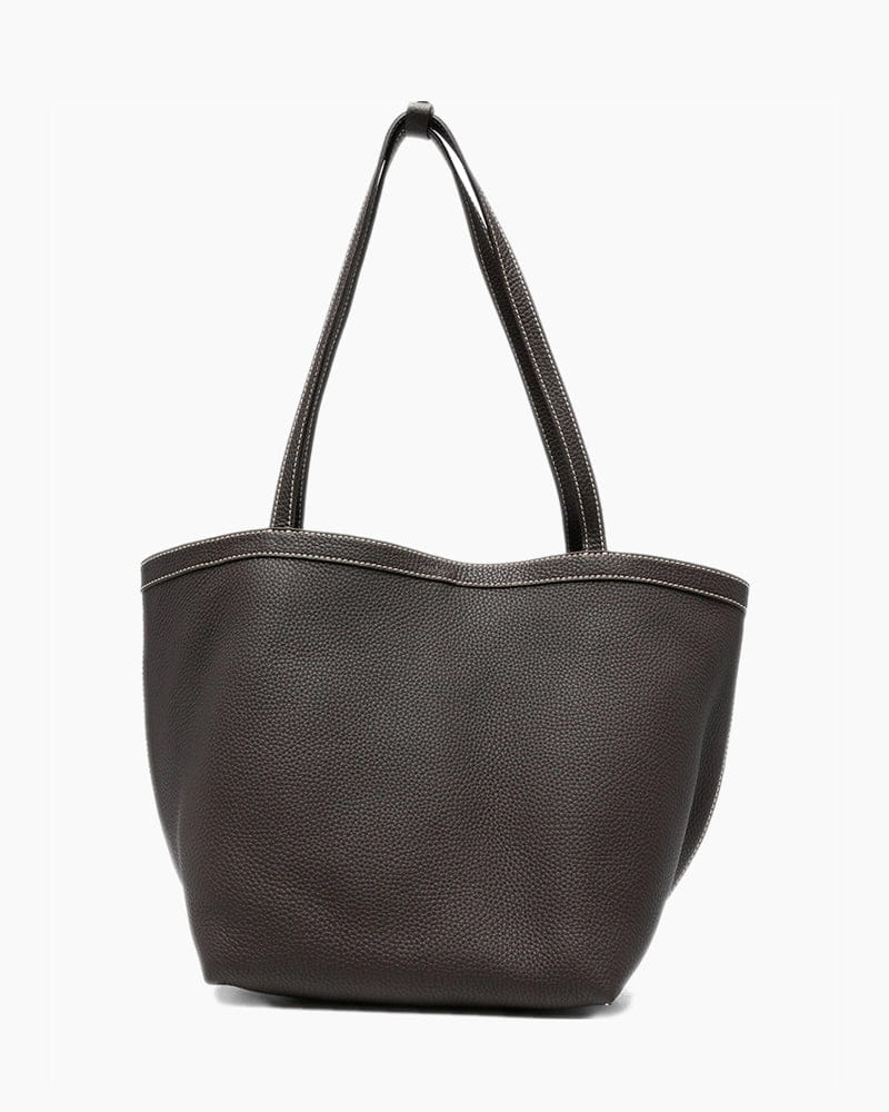 Women's Contrast-stitching Tote Bag Leather Tote Bag