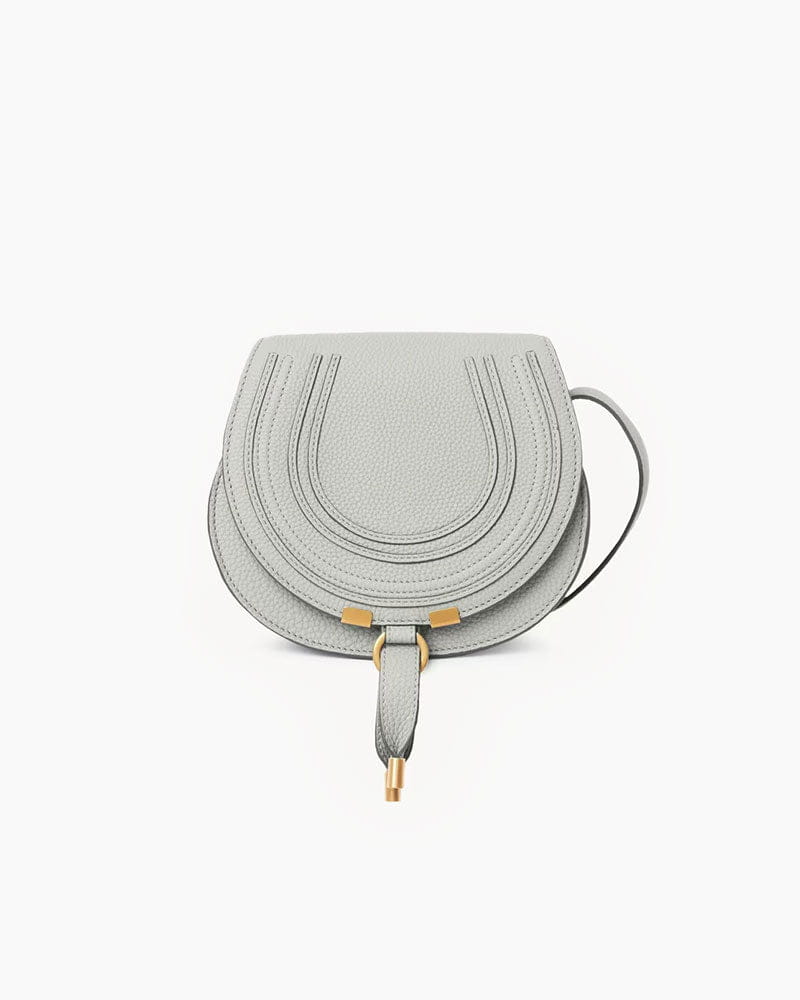 Small Leather Saddle Bag Curved Flap