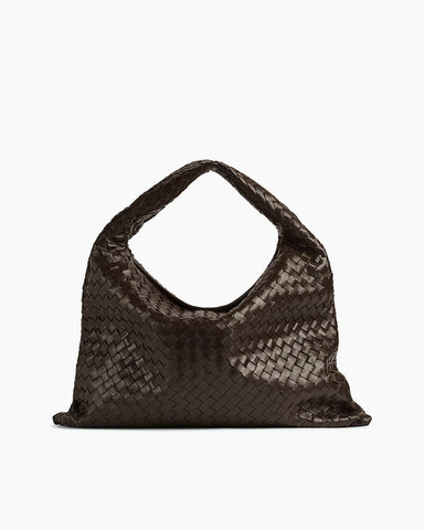 Women's Large Hop Intrecciato Leather Shoulder Bag