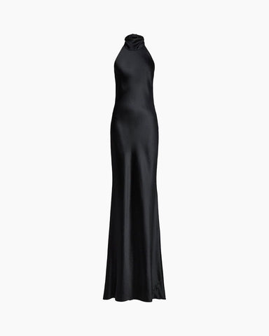 Stretch Satin Evening Dress