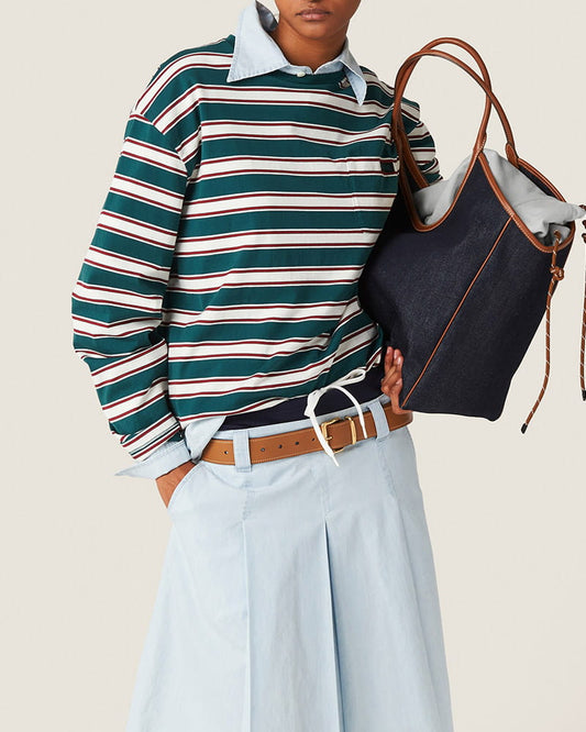 Striped Cotton Jersey Long Sleeve Tee