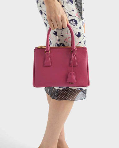 Black Double Zip Shoulder Handbag with Gold Hardware & Strap