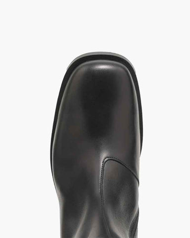 Black Leather Boots for Modern Daily Uniforms