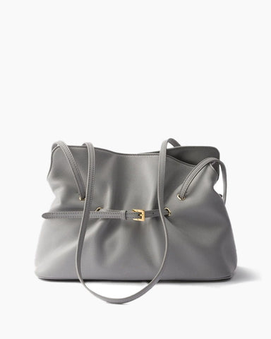 Leather Drawstring Shoulder Bag