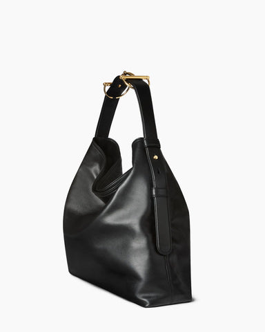 Black Leather Horsebit Tote for Stylish Business Travel
