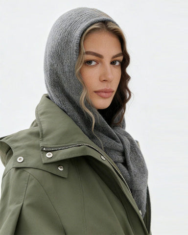 Warm Winter Bonnet Scarf Tie Detail Neck Warmer