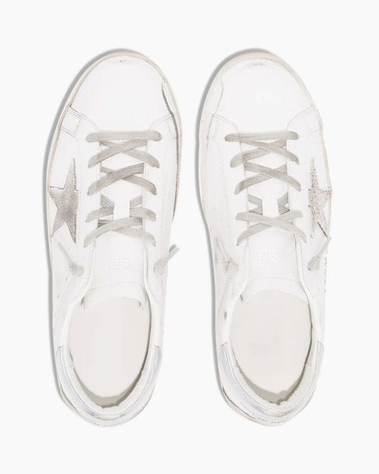 Women's Super Star Distressed Leather Low Top Sneakers