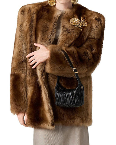 Matelassé Nappa Leather Mini Hobo Bag