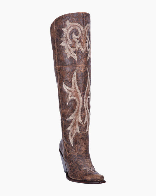 womens-romantic-date-graceful-brown-textured-tall-boots