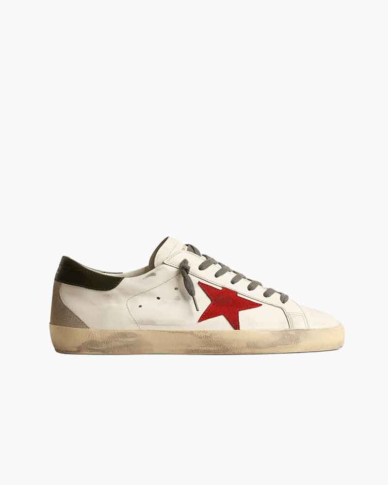 Men's Super-Star Sneakers with Red Star for Effortless Weekend
