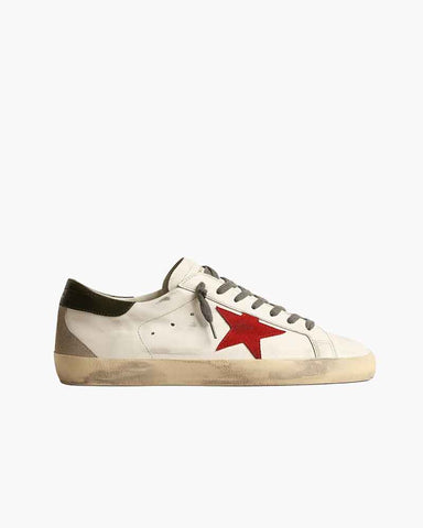 Men's Super-Star Sneakers with Red Star for Effortless Weekend