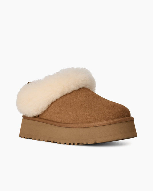 Women's U-Style Chestnut&Sand Suede Flats