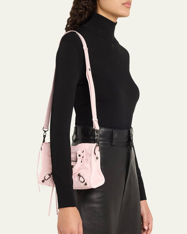 Blush Pink Studded Leather Mini Tote