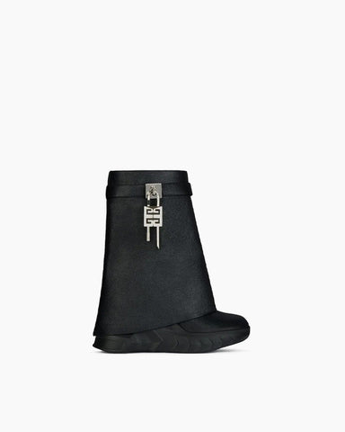 Silver Lock Biker Ankle Boots