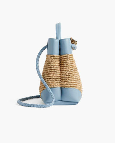 Raffia Knot Top Handle Crossbody Bags