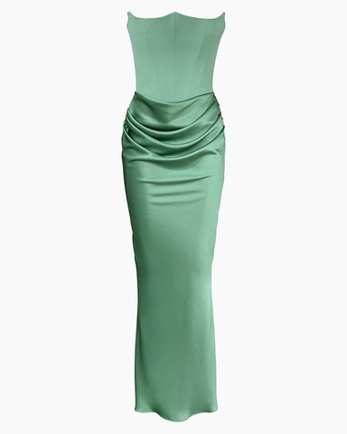 Glamorous-Evening-Strapless-Pleated-Maxi-Dress-4