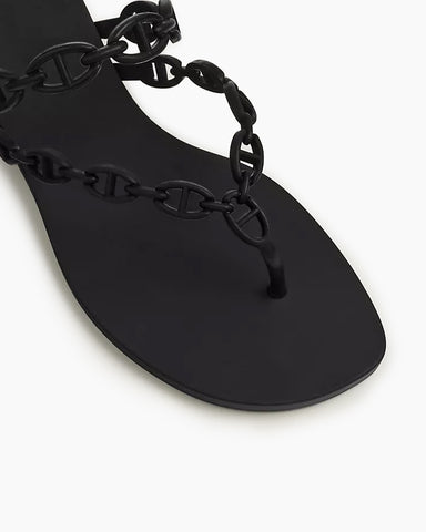 Chain-Link Rubber Flip Flop Island Beach Slides Sandals