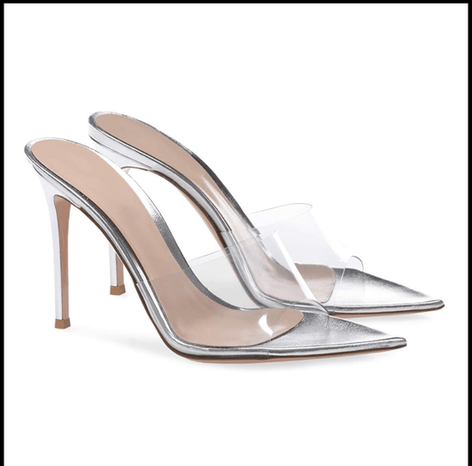 (Clean Up) Transparent PVC Pointed Toe Sandals
