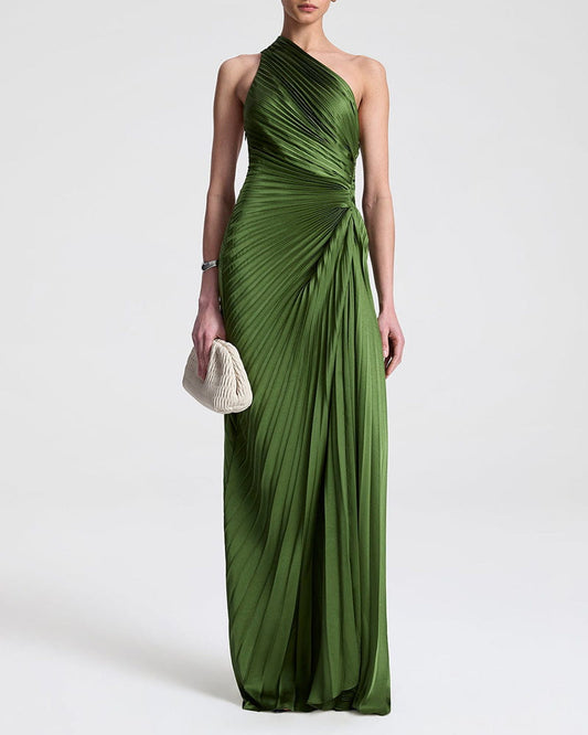 womens-private-party-elegant-one-shoulder-green-gown