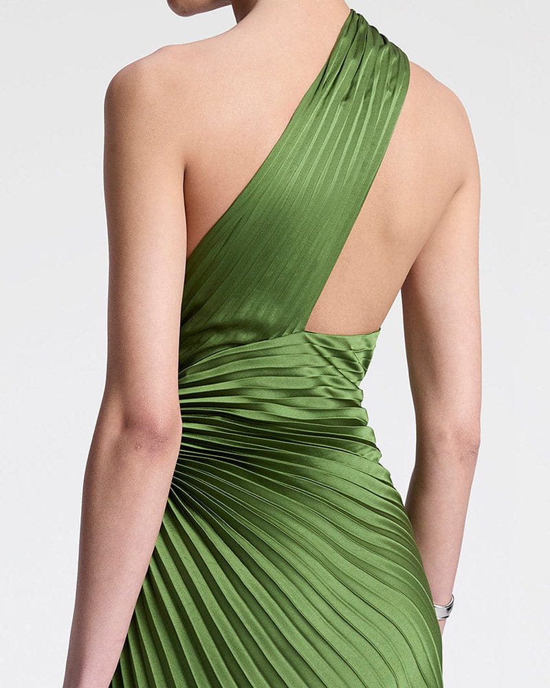 womens-private-party-elegant-one-shoulder-green-gown