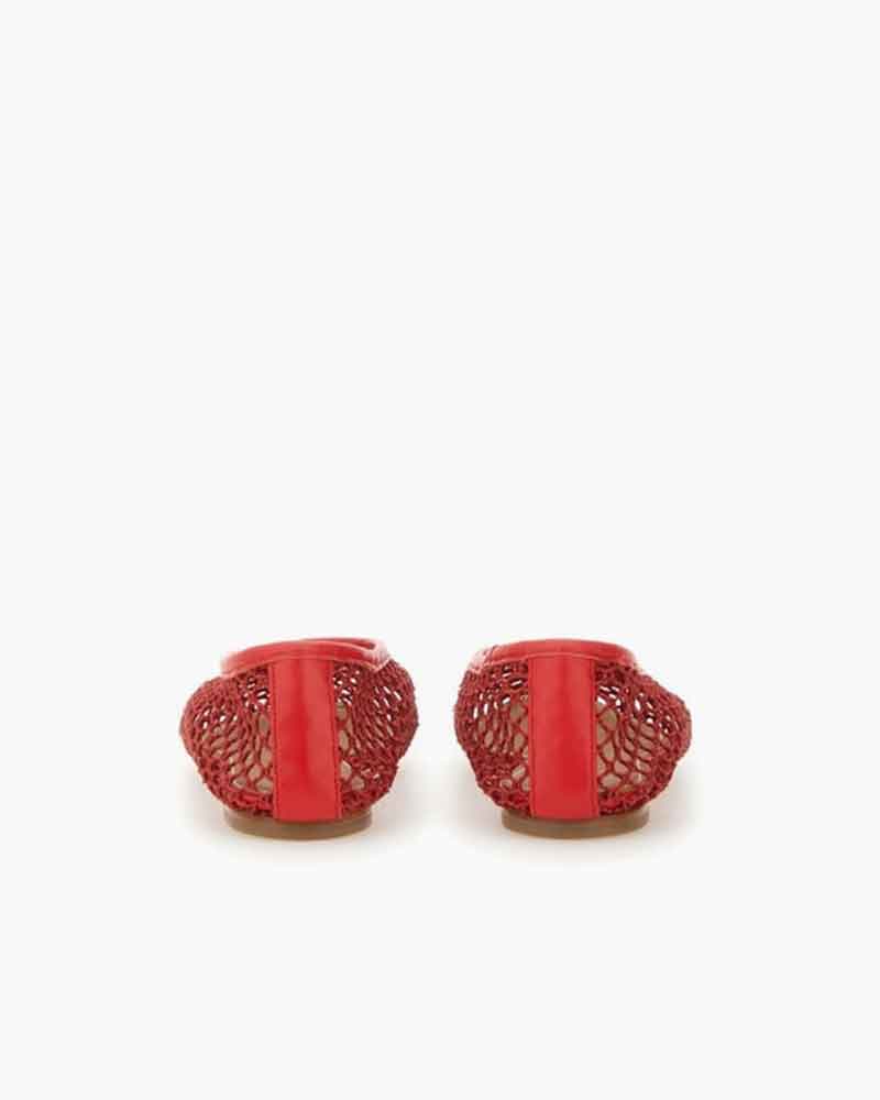 womens-weekend-brunch-stylish-red-mesh-flats